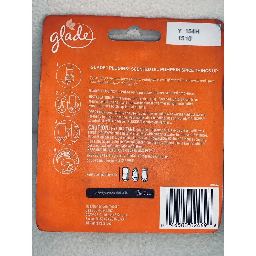 2X-2 Pack Glade Plugins Refills 1st Latte And Pumpkin Spice Things Up Autumn New